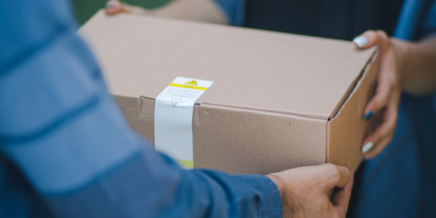 Shipping Parcel Being Delivered