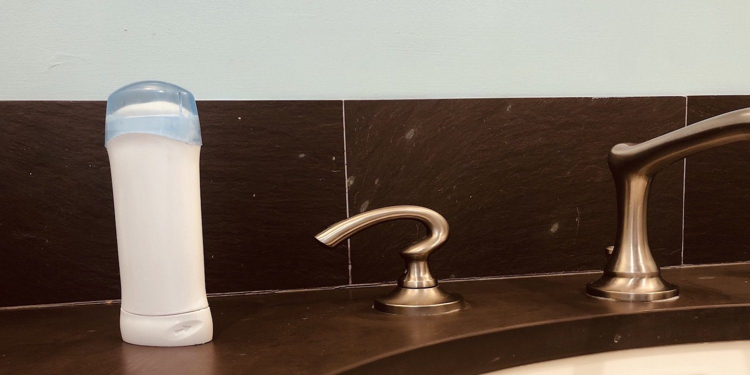 Plastic Deodorant Container On Sink