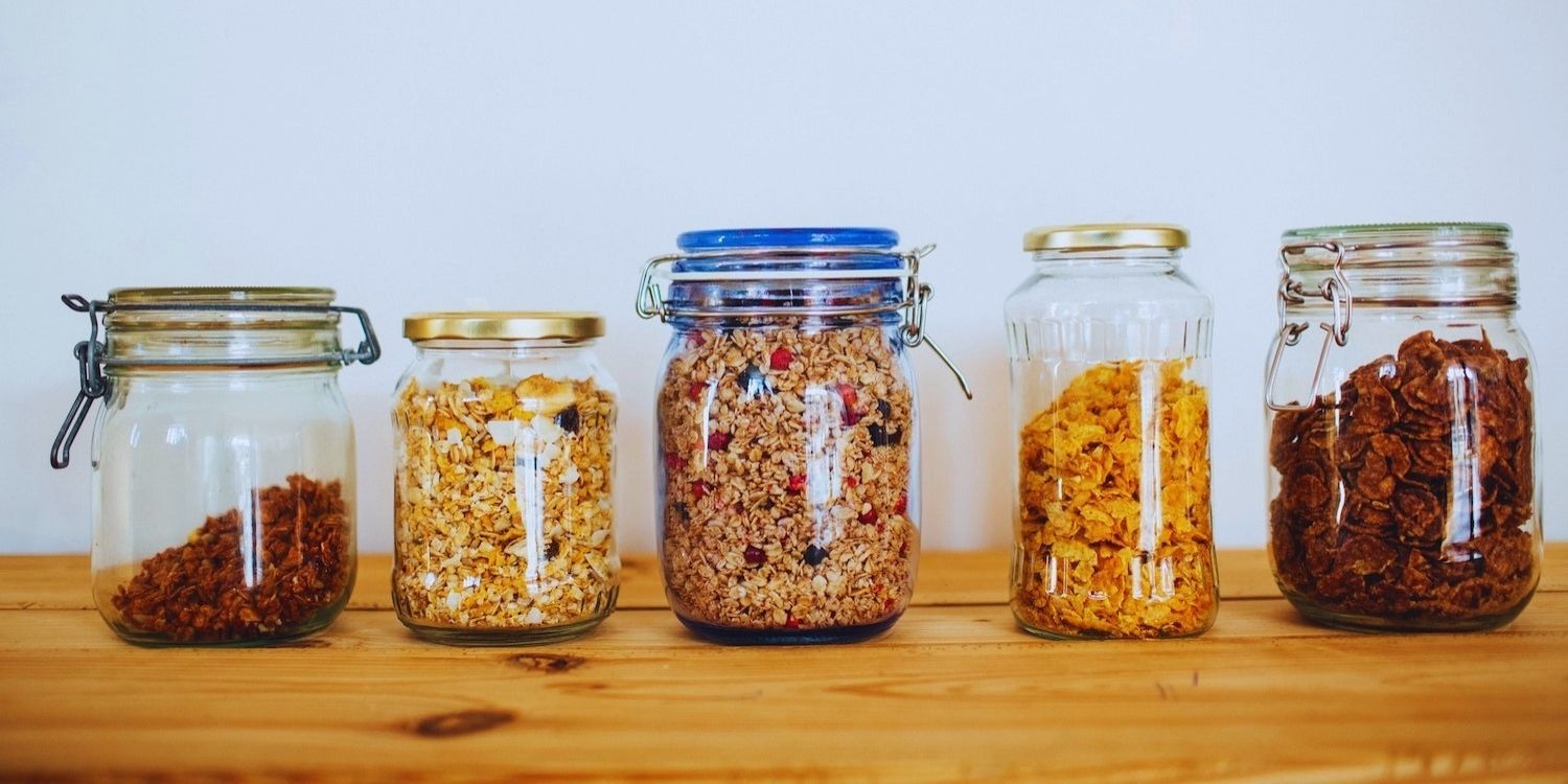 Mason Jars With Dried Goods