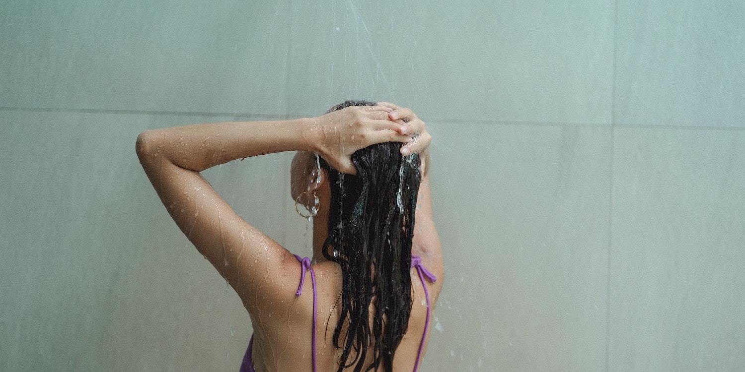 Woman washing hair