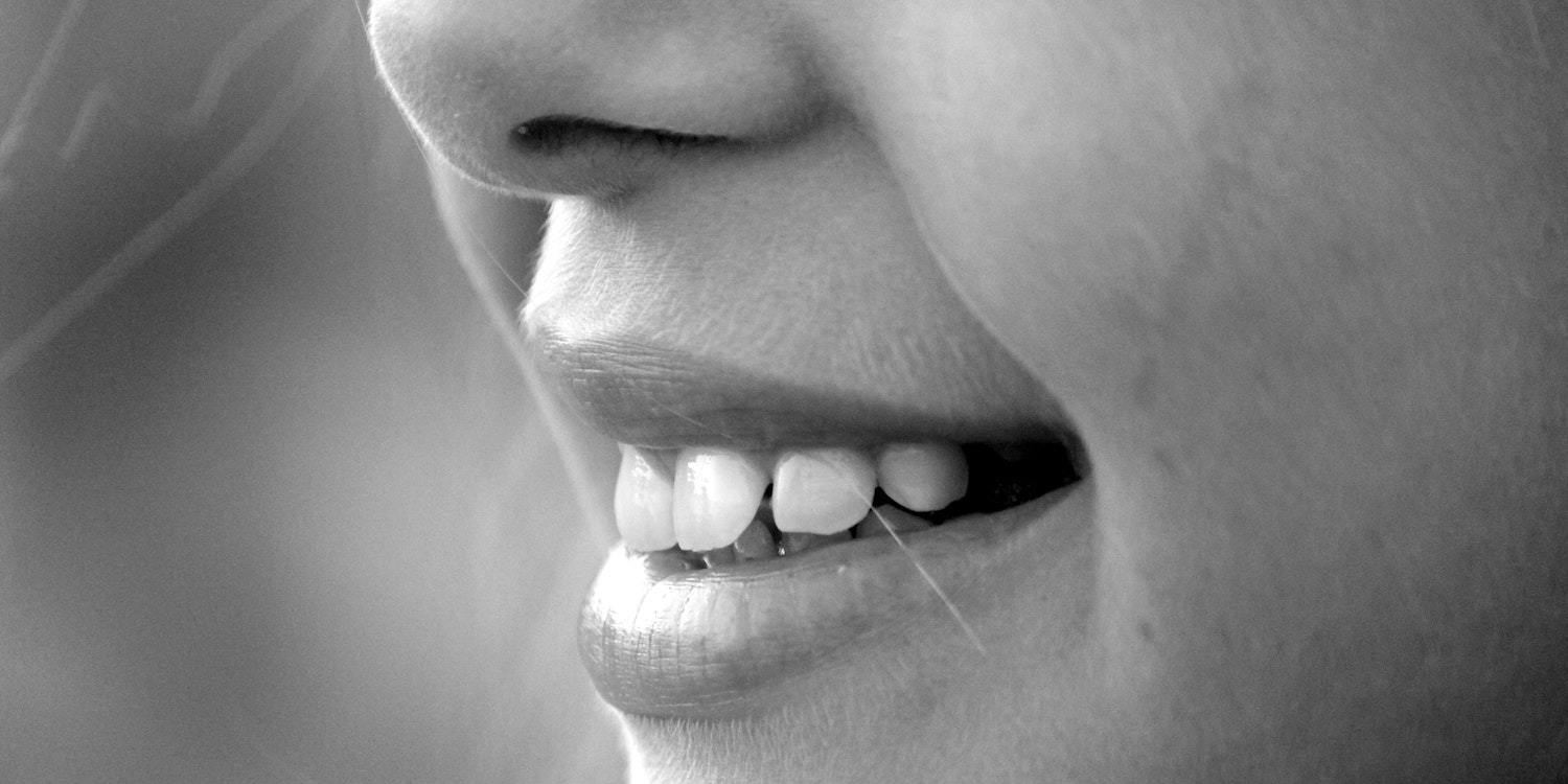 B&W Photo of Woman's Smile