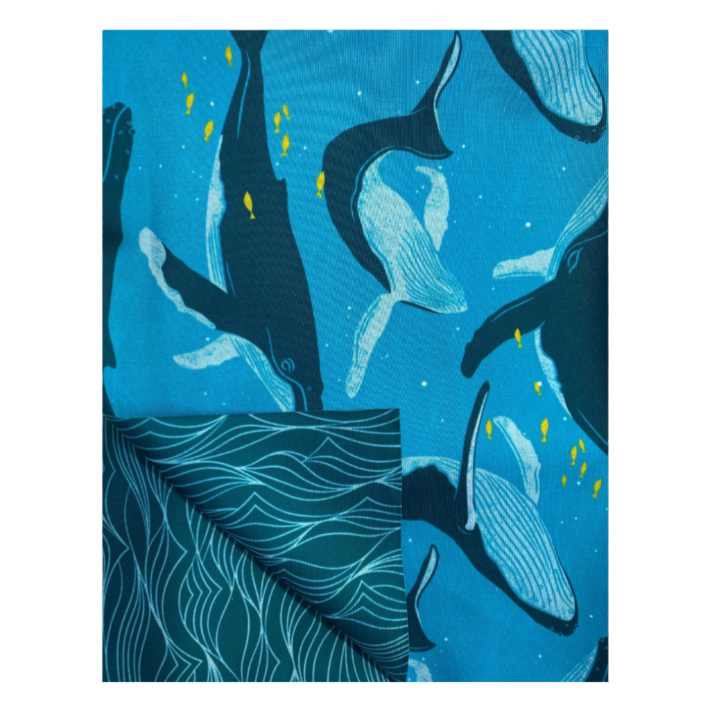 Shiki Wrap - Double Sided 18" - Whales and Waves