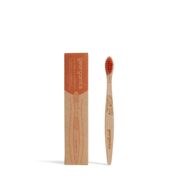 Georganics_Beechwood_Toothbrush_Kids Bristles_with packaging